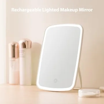 NEZZOE Rechargeable LED Makeup Mirror Dimmable Lights Portable
