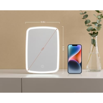 NEZZOE Rechargeable LED Makeup Mirror Dimmable Lights Portable