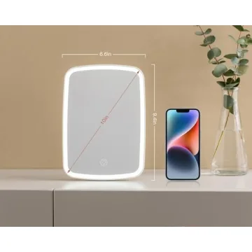 NEZZOE Rechargeable LED Makeup Mirror Dimmable Lights Portable