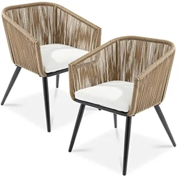 Best Choice Products Stylish Wicker Dining Chairs Set of 2 – Ideal for Indoor & Outdoor Use