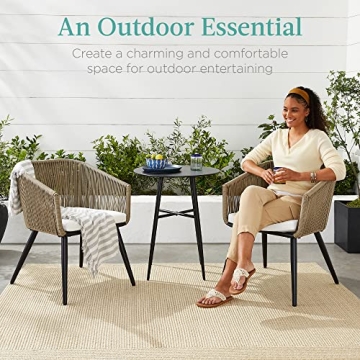 Stylish Wicker Patio Dining Chairs - Set of 2