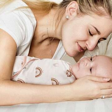 GLLQUEN BABY 3-Pack Organic Baby Swaddle Sleep Sacks for Newborn - Baby Swaddles 0-3 Months, Baby Swaddle Sack, Rainbow & Sun, Baby Swaddle Blanket Wrap (Small/Medium)