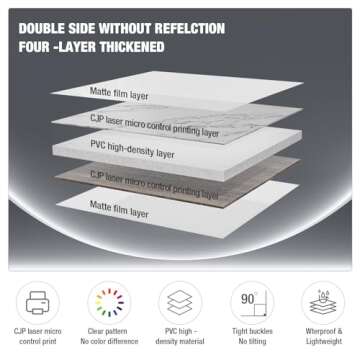 2 PCS Boards Photo Backdrop for Flat Lay, Food Photography Background 24x24 Inch, White Marble Subway Tile Tabletop Backdrop Board BEIYANG