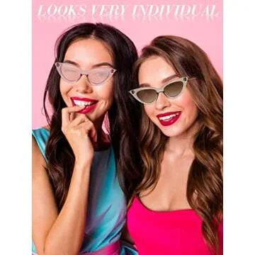 Leinuosen Cat Eye Sunglasses Set - 8 Colorful Pairs