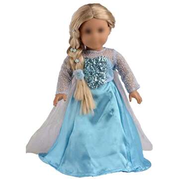 Sweet Dolly Doll Clothes Princess Dress Queen Costumes for 18 Inch Doll