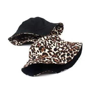Joylife Animal Print Bucket Hat Novelty Pattern Sun Hats Reversible Packable Fishing Cap for Women, Men, Beige