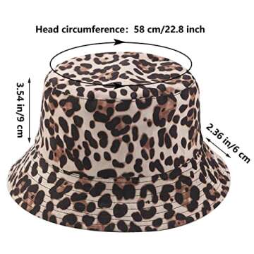 Joylife Animal Print Bucket Hat Novelty Pattern Sun Hats Reversible Packable Fishing Cap for Women, Men, Beige