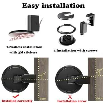 HOOFUS No Magnetic Mechanical Door Stopper,Adjustable Door Holder, for Door Gaps up to 0.75 Inch in Height,Windproof Door Stop,Nail Free or Screws (Ceramic White, for Within 3/4 Inch High DoorGaps)