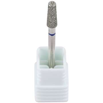 PANA 3/32” Diamond Nail Drill Bit (Medium Grit) - Professional Cuticle Nail Drill Bits for Acrylic Gel Nails Dry Manicure Pedicure Shape Remove Tools (Cone Bit, Style 13)