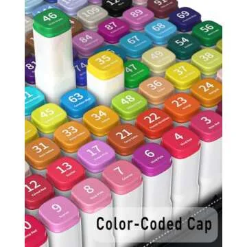 WELLOKB 100 Colors Alcohol Markers - Dual Tip Art Markers