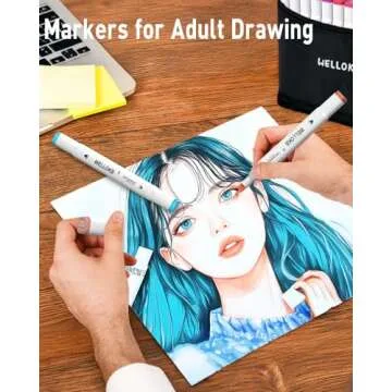 WELLOKB 100 Colors Alcohol Markers - Dual Tip Art Markers