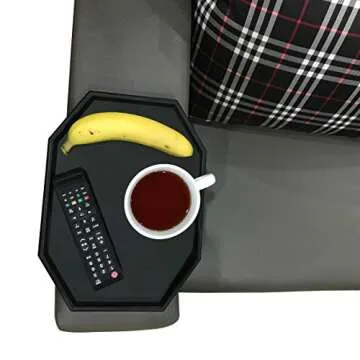 Forzaddik Clip-On Table for Recliner Armrests, Black