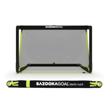 BazookaGoal Original Solid Frame Pop Up Goal - Folding Mini Soccer Goal for Kids and Adults - Portab...