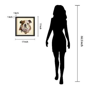 Empire Art Direct Dimensional Collage Framed Graphic Paper Under Glass Wall Art by Alex Zeng Ready to Hang, 17" x 17", English Bulldog Pup