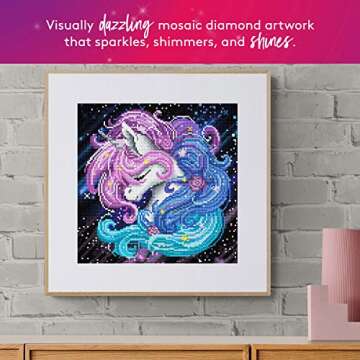 DIAMOND ART CLUB Aurora The Unicorn Diamond Painting Kit, Fantasy Diamond Canvas, Round 5D Diamond Art Kits for Adults and All Ages, 13" x 13" (33 x 33 cm)