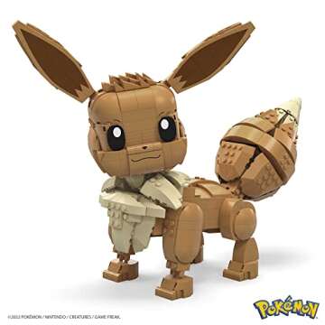 Mega Pokémon Building Toys Set Jumbo Eevee with 824 Pieces, Articulated and Poseable, 11 Inches Tal...