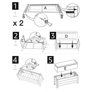 Amazon Basics Recycled Wood Rectangular Garden Planter, Brown, 37 x 13 x 15 Inch (LxWxH)