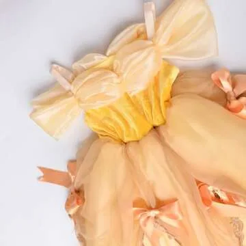 TYHTYM Belle Costumes Dress Up Party Girls Princess Cosplay Halloween Kids Ball Gown 2-13Years Gold