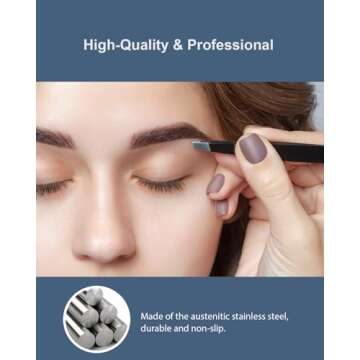 OMIRO 20X(200R) Magnifying Mirror and Eyebrow Tweezers Kit, 3.5" Two Suction Cups Magnifier Travel Set