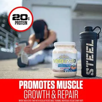 Steel Supplements Veg-PRO Vegan Protein Powder, Blueberry Muffin - Organic Pea Protein Powder, Gluten Free, Dairy Free, Soy Free, Non GMO, BCAA Amino Acid (25 Servings, 1.65lbs)