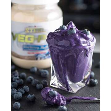 Steel Supplements Veg-PRO Vegan Protein Powder, Blueberry Muffin - Organic Pea Protein Powder, Gluten Free, Dairy Free, Soy Free, Non GMO, BCAA Amino Acid (25 Servings, 1.65lbs)