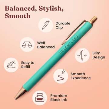 MESMOS Fancy Pen Set - Inspirational Gifts for Women, Office Motivational Writing Pens for Boss Lady...