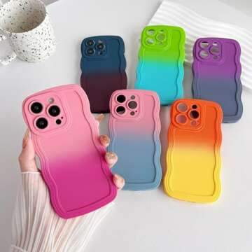 Caseative for iPhone 14 Pro Case - Stylish Soft Frame in Green Blue