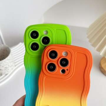 Stylish iPhone 14 Pro Case - Durable Green Blue Design