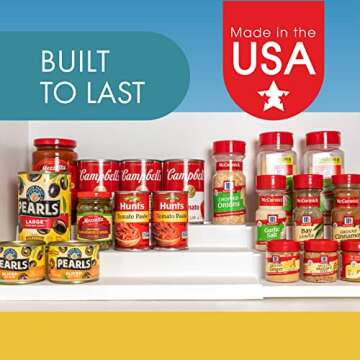 Dial Industries Adjustable 3 Tier Expandable Shelf Spice and Seasoning Jars Kitchen Countertop and Cabinet Rack Organizer