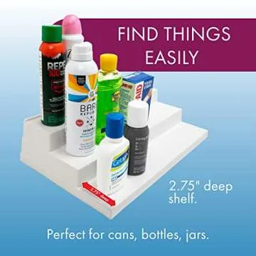 Dial Industries Adjustable 3 Tier Expandable Shelf Spice and Seasoning Jars Kitchen Countertop and Cabinet Rack Organizer