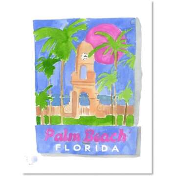 FURBISH Travel Wall Art Print - Palm Beach Matchbook - Aesthetic Wall Decor, Modern Wall Art, Preppy...