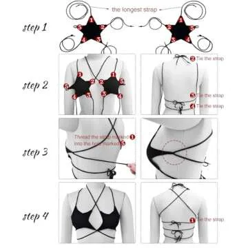 Rave Star Top for Women - EDC Festival Sexy Halter Party Dance Bra Backless Strappy Crisscross Wrap Tie Outfits(Black,S,1078a)
