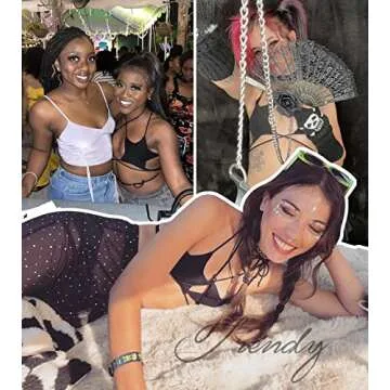 Rave Star Top for Women - EDC Festival Sexy Halter Party Dance Bra Backless Strappy Crisscross Wrap Tie Outfits(Black,S,1078a)