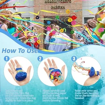 20 Pack Colorful No Mess Streamers for Any Celebration