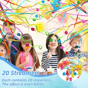 20 Pack Colorful No Mess Streamers for Any Celebration