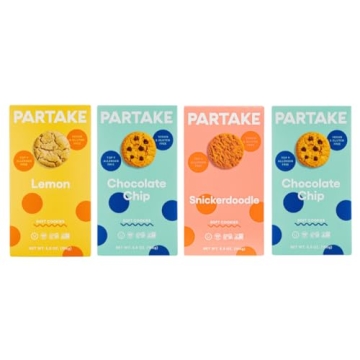Gluten Free Partake Soft Vegan Cookies – 4 Box Variety Pack | Vegan | Dairy Free, Nut Free, Egg Fr...