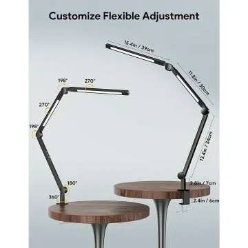 LED Desk Clamp Lamp with Dimmable Features