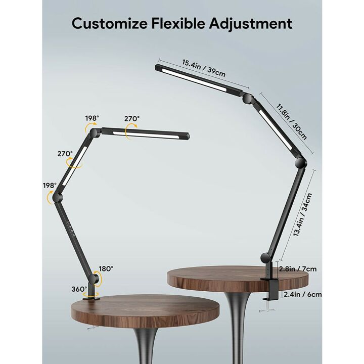 LED Desk Clamp Lamp with Dimmable Features