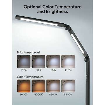 LED Desk Clamp Lamp with Dimmable Features