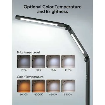 LED Desk Clamp Lamp with Dimmable Features