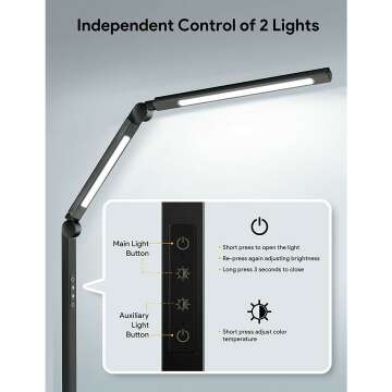 LED Desk Clamp Lamp with Dimmable Features