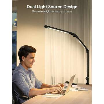 LED Desk Clamp Lamp with Dimmable Features