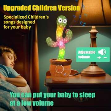 MILEGI Volume Adjustable Dancing Talking Cactus, Children's Song Cactus Baby Toy Dancing Cactus Mimi...