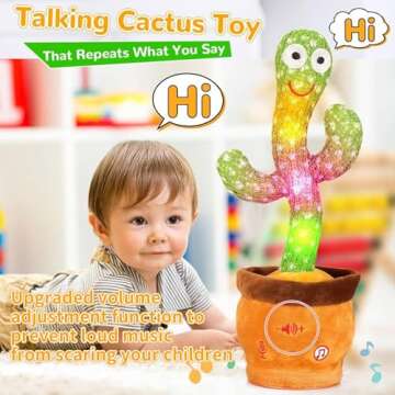 MILEGI Volume Adjustable Dancing Talking Cactus Toy