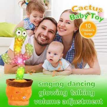 MILEGI Volume Adjustable Dancing Talking Cactus Toy