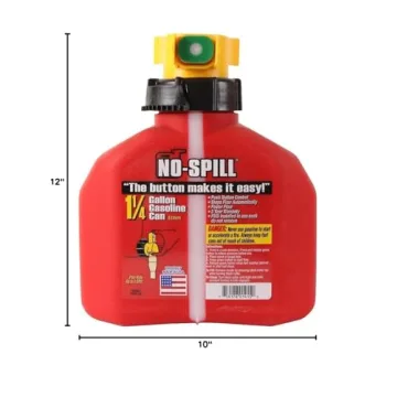 No-Spill 1-1/4-Gallon Poly Gas Can for Effortless Pouring