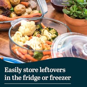 Libbey 56030 Baker's Basics 3-Piece Covered Casserole Dishes, Versatile Glass Baking Dishes for Oven, Clear Lead-Free Casserole Cookware