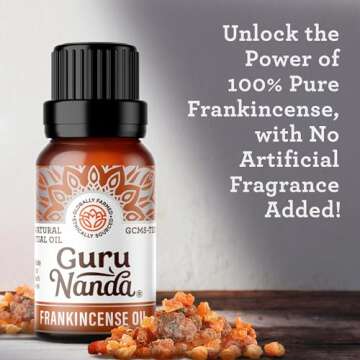 GuruNanda Frankincense Essential Oil (2x0.5 Fl oz), 100% Pure, Natural, Undiluted Aromatherapy Oil for Diffusers, Supports Join Health & Radiant Skin