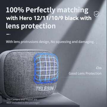 TELESIN Small Carry Case for GoPro Hero 13 12 11 10 9