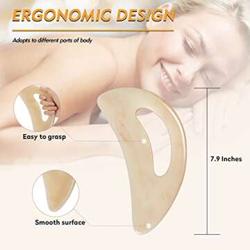 AICNLY Large gua sha Massage Tool, Lymphatic Drainage Massager,Muscle Scraping Massage Tools,Body Sc...